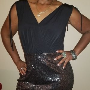 NWT Lane Bryant Black and Silver Sequin Dress